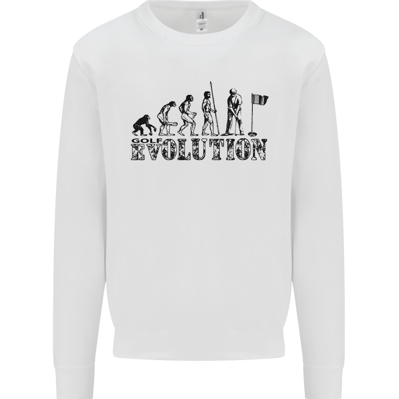 Evolution of a Golfer Funny Golf Golfing Kids Sweatshirt Jumper White