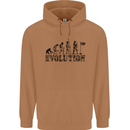 Evolution of a Golfer Funny Golf Golfing Mens 80% Cotton Hoodie Caramel Latte