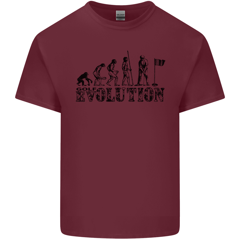 Evolution of a Golfer Funny Golf Golfing Mens Cotton T-Shirt Tee Top Maroon