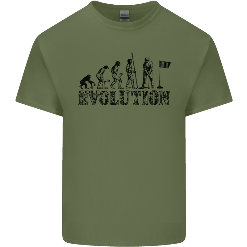 Evolution of a Golfer Funny Golf Golfing Mens Cotton T-Shirt Tee Top Military Green