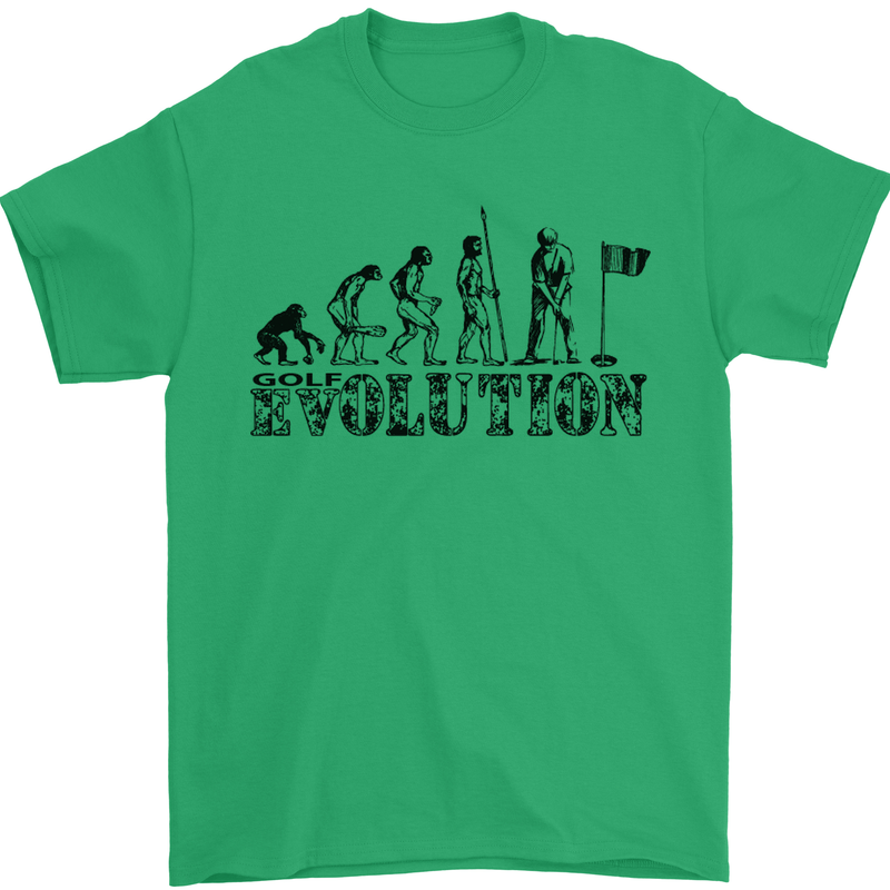 Evolution of a Golfer Funny Golf Golfing Mens T-Shirt Cotton Gildan Irish Green