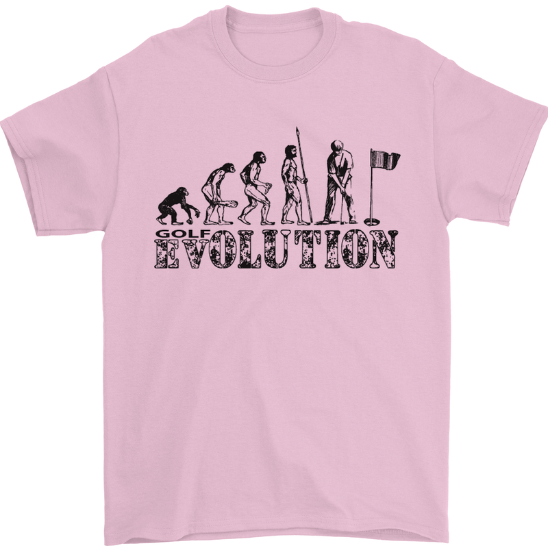 Evolution of a Golfer Funny Golf Golfing Mens T-Shirt Cotton Gildan Light Pink