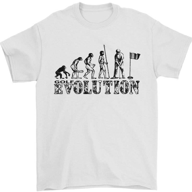 Evolution of a Golfer Funny Golf Golfing Mens T-Shirt Cotton Gildan White