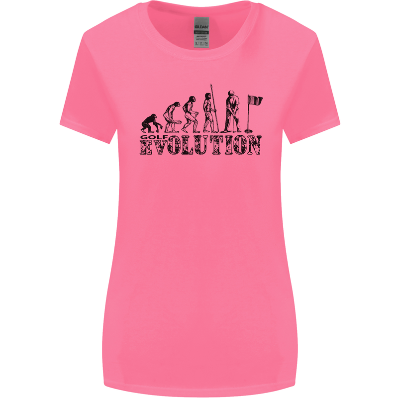 Evolution of a Golfer Funny Golf Golfing Womens Wider Cut T-Shirt Azalea