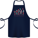 Evolution of a Guitarist Cotton Apron 100% Organic Navy Blue