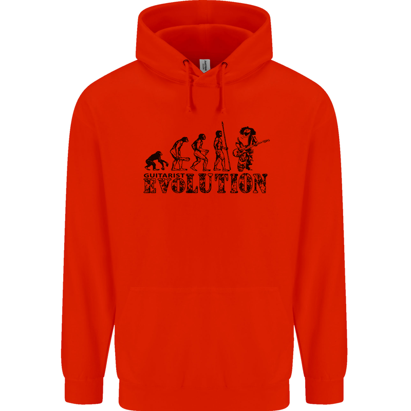 Evolution of a Guitarist Guitarist Electric Mens 80% Cotton Hoodie Bright Red