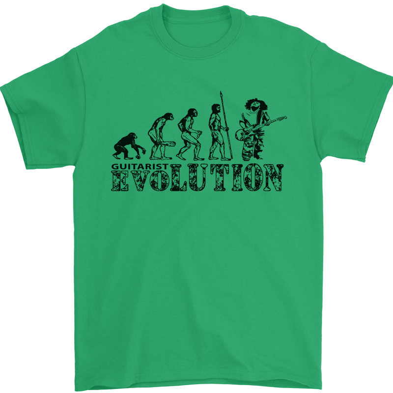 Evolution of a Guitarist Guitarist Electric Mens T-Shirt 100% Cotton Irish Green