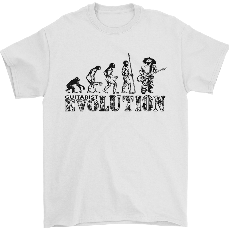 Evolution of a Guitarist Guitarist Electric Mens T-Shirt 100% Cotton White