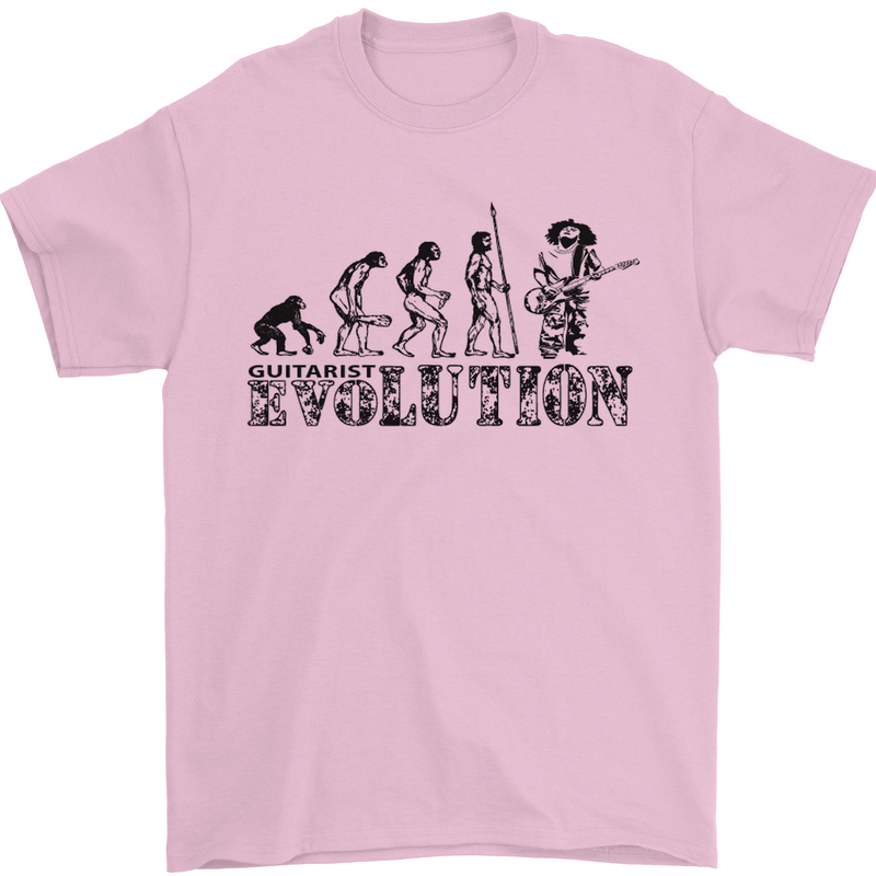 Evolution of a Guitarist Guitarist Electric Mens T-Shirt Cotton Gildan Light Pink