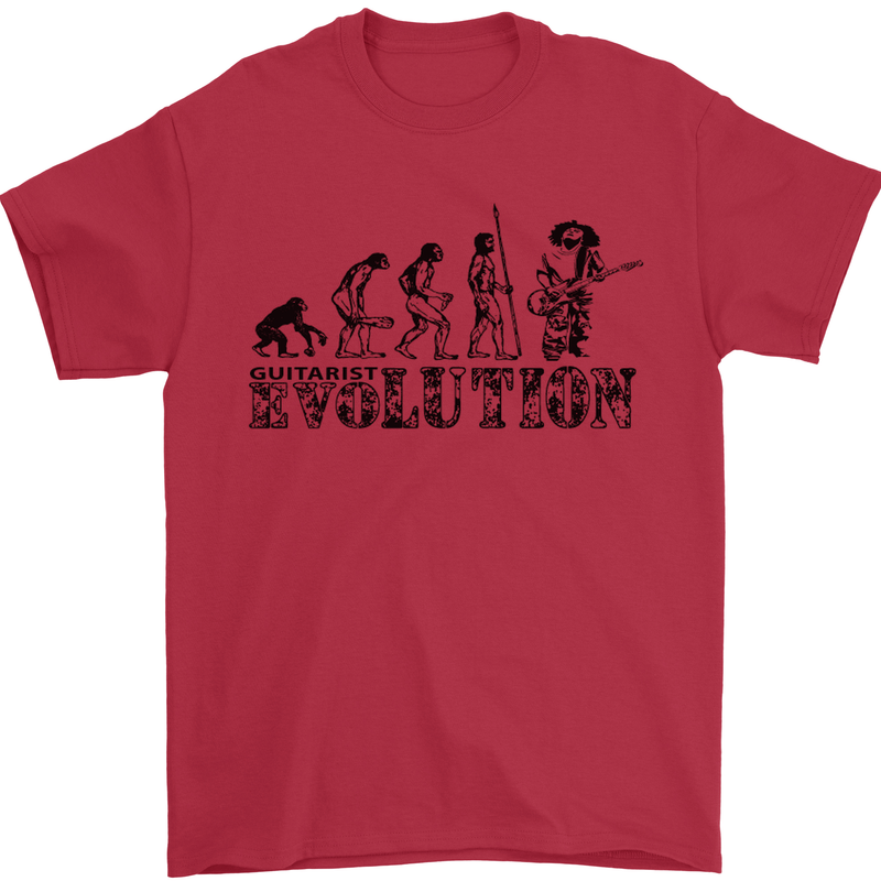 Evolution of a Guitarist Guitarist Electric Mens T-Shirt Cotton Gildan Red