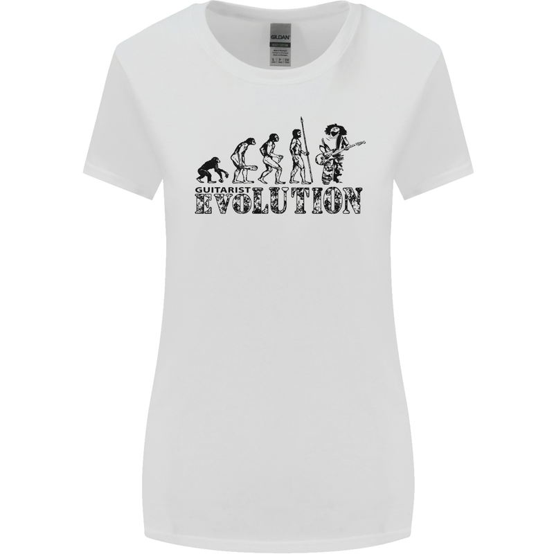 Evolution of a Guitarist Guitarist Electric Womens Wider Cut T-Shirt White