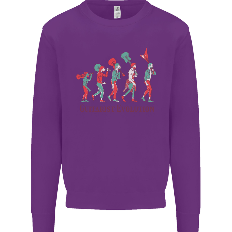 Evolution of a Guitarist Kids Sweatshirt Jumper Purple