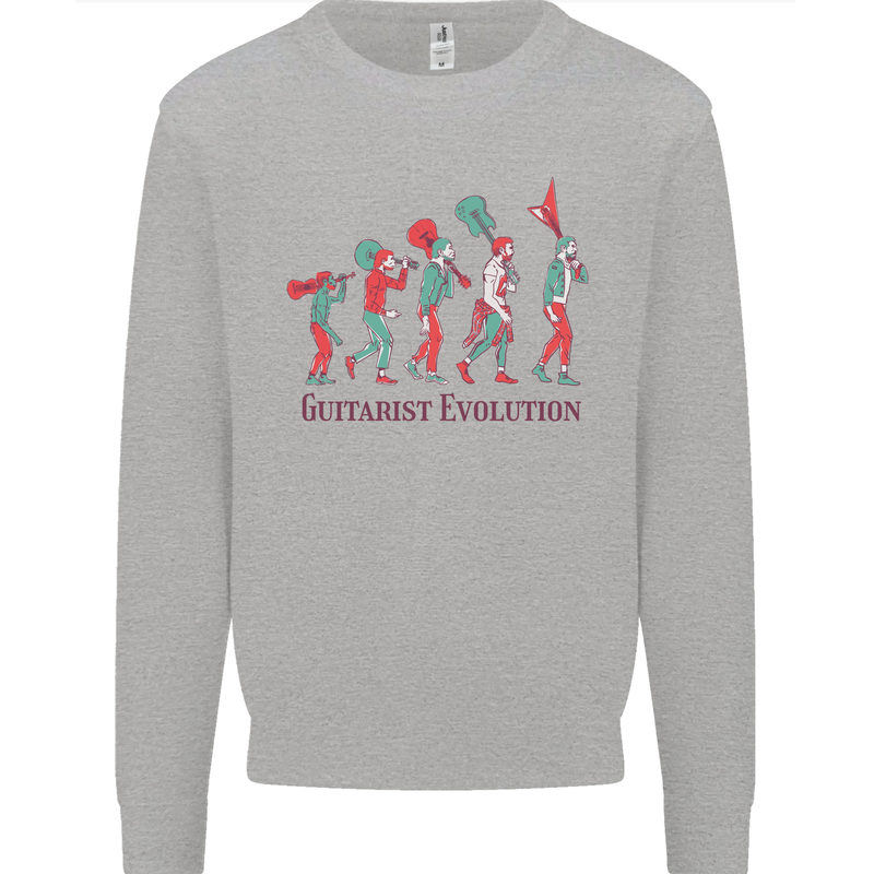 Evolution of a Guitarist Kids Sweatshirt Jumper Sports Grey