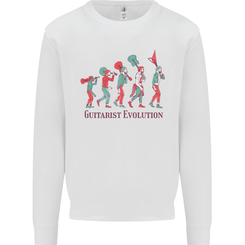 Evolution of a Guitarist Kids Sweatshirt Jumper White
