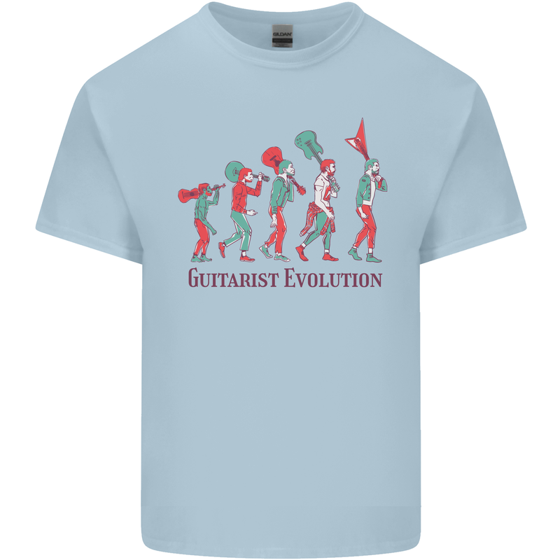 Evolution of a Guitarist Mens Cotton T-Shirt Tee Top Light Blue