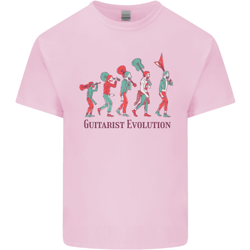 Evolution of a Guitarist Mens Cotton T-Shirt Tee Top Light Pink