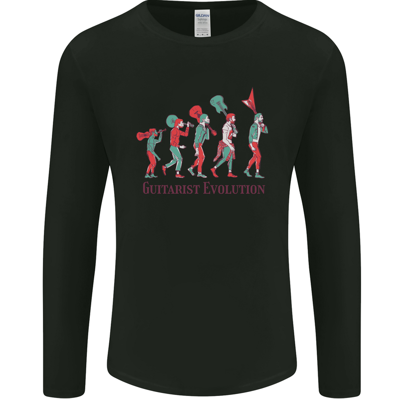 Evolution of a Guitarist Mens Long Sleeve T-Shirt Black