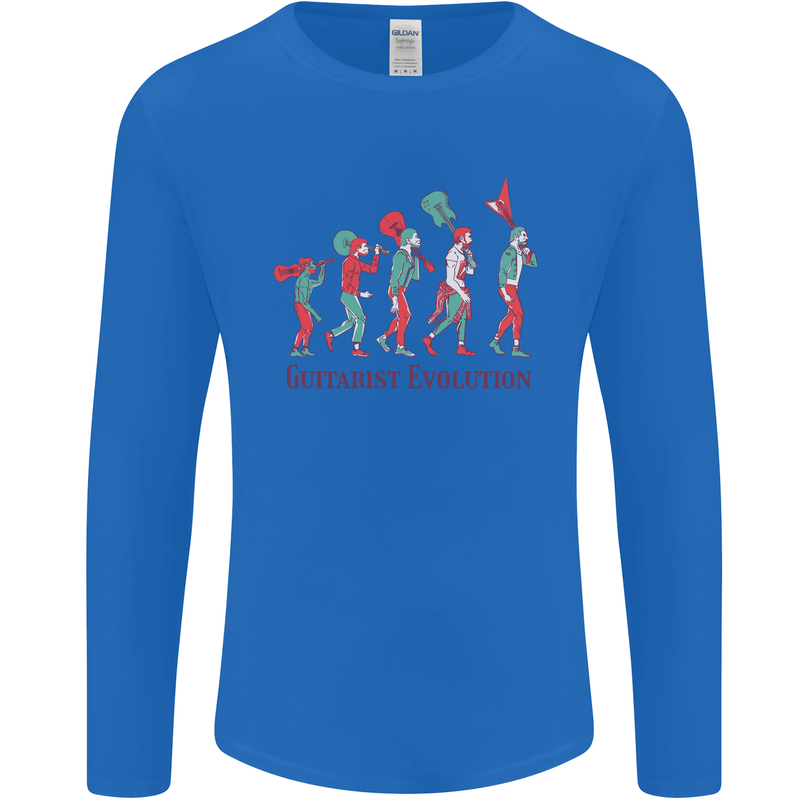 Evolution of a Guitarist Mens Long Sleeve T-Shirt Royal Blue