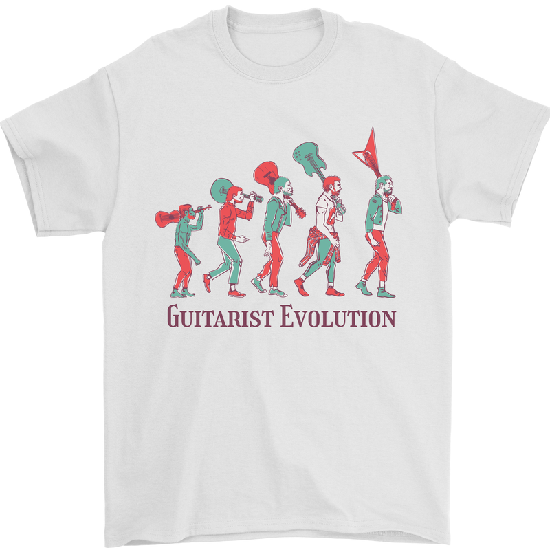 Evolution of a Guitarist Mens T-Shirt Cotton Gildan White