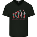 Evolution of a Guitarist Mens V-Neck Cotton T-Shirt Black