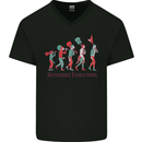 Evolution of a Guitarist Mens V-Neck Cotton T-Shirt Black