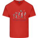 Evolution of a Guitarist Mens V-Neck Cotton T-Shirt Red
