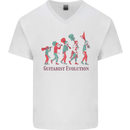 Evolution of a Guitarist Mens V-Neck Cotton T-Shirt White