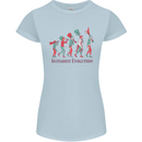 Evolution of a Guitarist Womens Petite Cut T-Shirt Light Blue