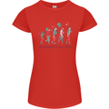 Evolution of a Guitarist Womens Petite Cut T-Shirt Red