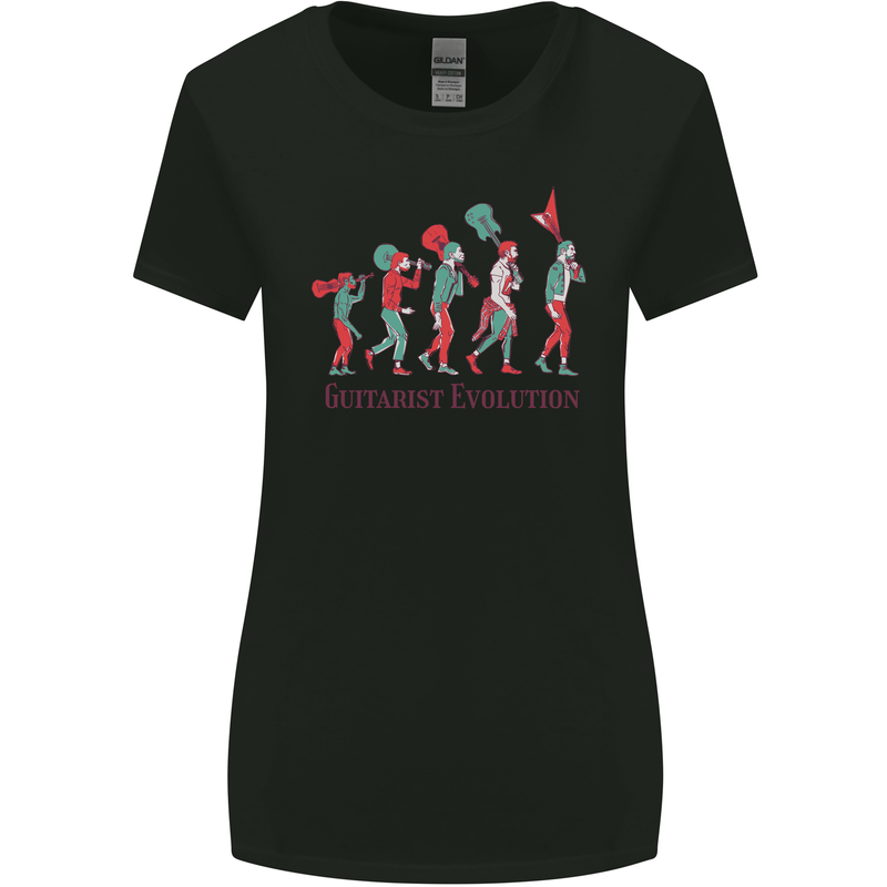 Evolution of a Guitarist Womens Wider Cut T-Shirt Black