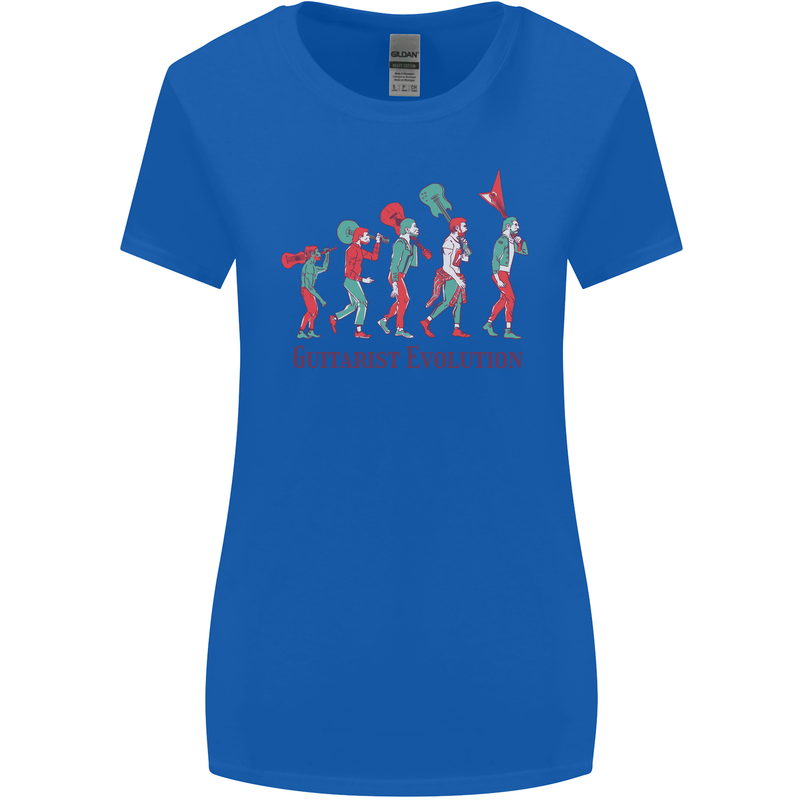 Evolution of a Guitarist Womens Wider Cut T-Shirt Royal Blue