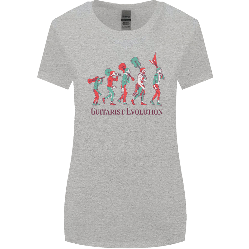 Evolution of a Guitarist Womens Wider Cut T-Shirt Sports Grey