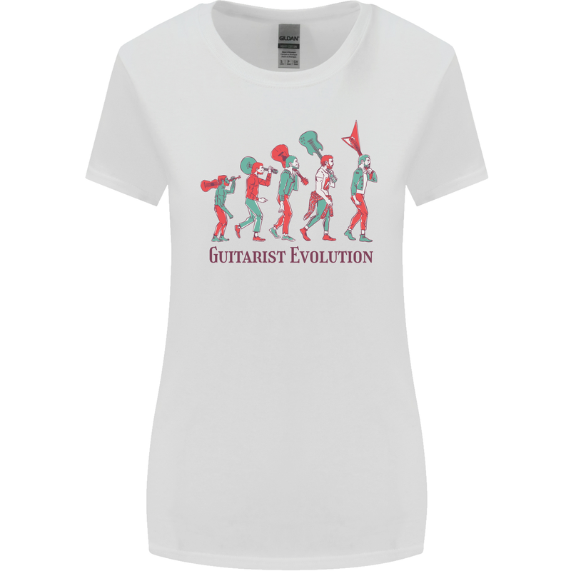 Evolution of a Guitarist Womens Wider Cut T-Shirt White