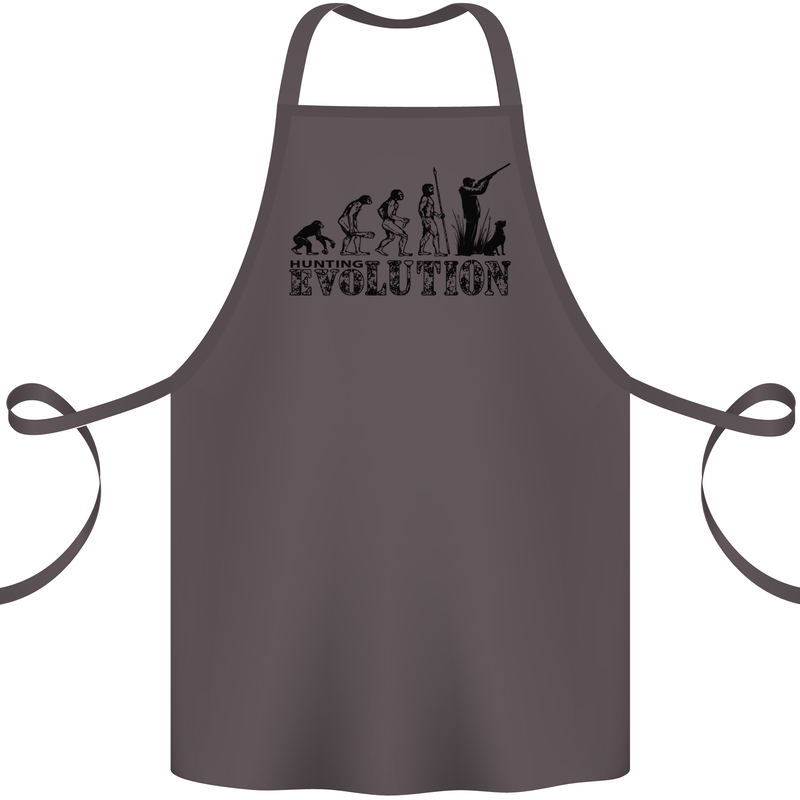 Evolution of a Hunter Funny Hunting Hunt Cotton Apron 100% Organic Dark Grey