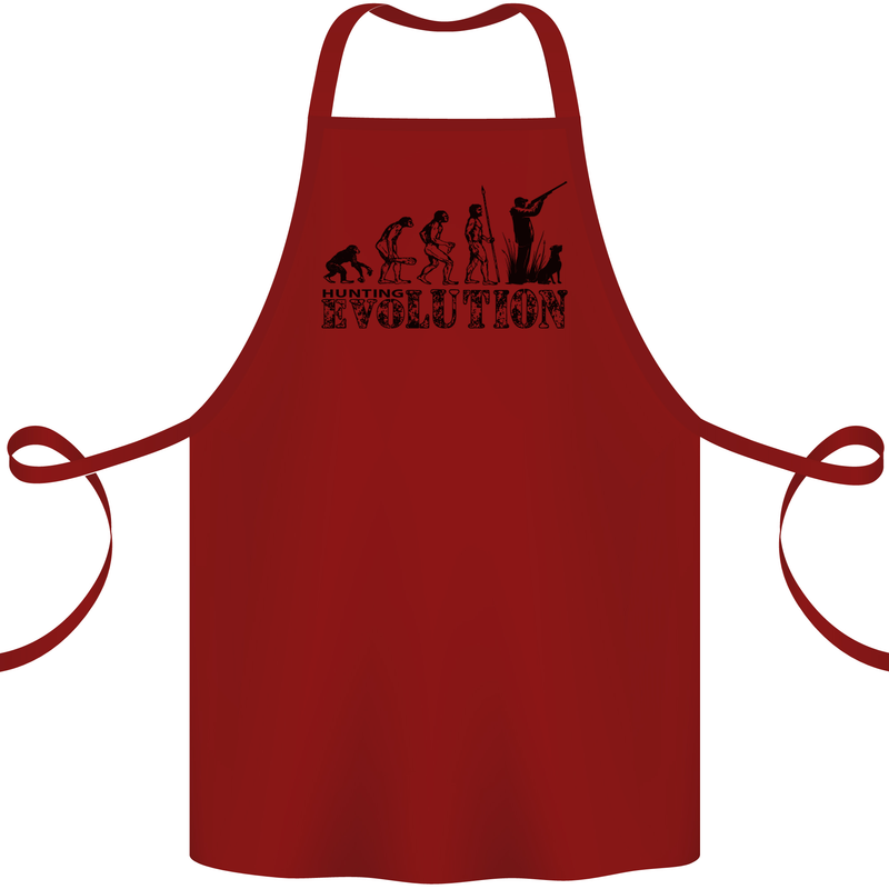 Evolution of a Hunter Funny Hunting Hunt Cotton Apron 100% Organic Maroon