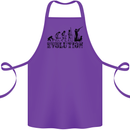 Evolution of a Hunter Funny Hunting Hunt Cotton Apron 100% Organic Purple