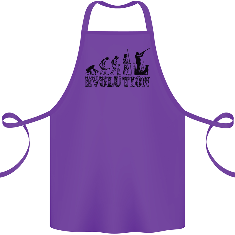 Evolution of a Hunter Funny Hunting Hunt Cotton Apron 100% Organic Purple