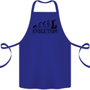 Evolution of a Hunter Funny Hunting Hunt Cotton Apron 100% Organic Royal Blue