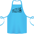Evolution of a Hunter Funny Hunting Hunt Cotton Apron 100% Organic Turquoise