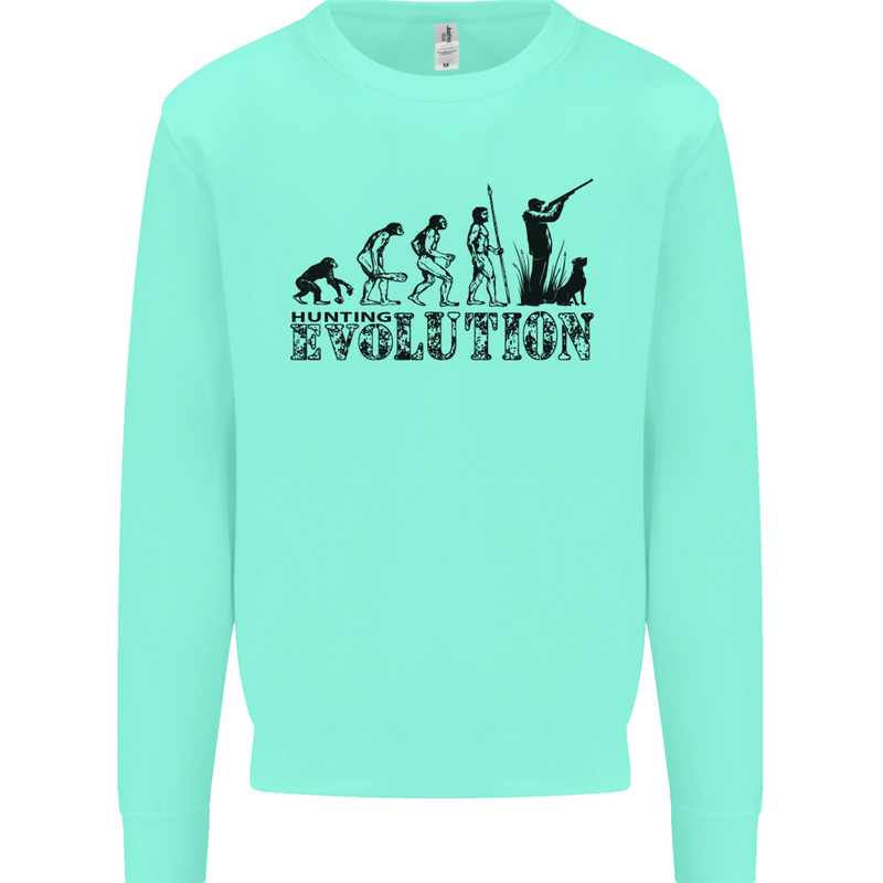 Evolution of a Hunter Funny Hunting Hunt Kids Sweatshirt Jumper Peppermint