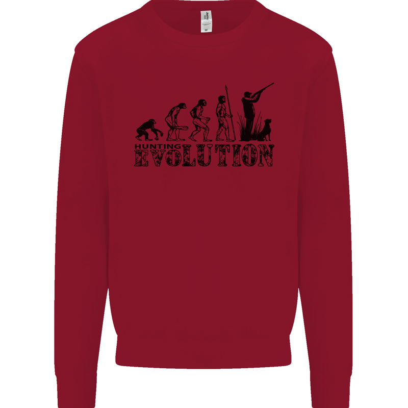 Evolution of a Hunter Funny Hunting Hunt Kids Sweatshirt Jumper Red