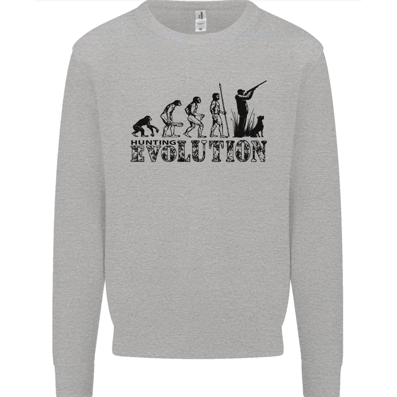 Evolution of a Hunter Funny Hunting Hunt Kids Sweatshirt Jumper Sports Grey