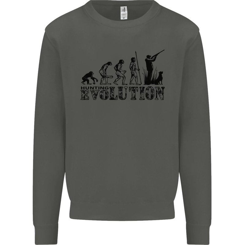 Evolution of a Hunter Funny Hunting Hunt Kids Sweatshirt Jumper Storm Grey