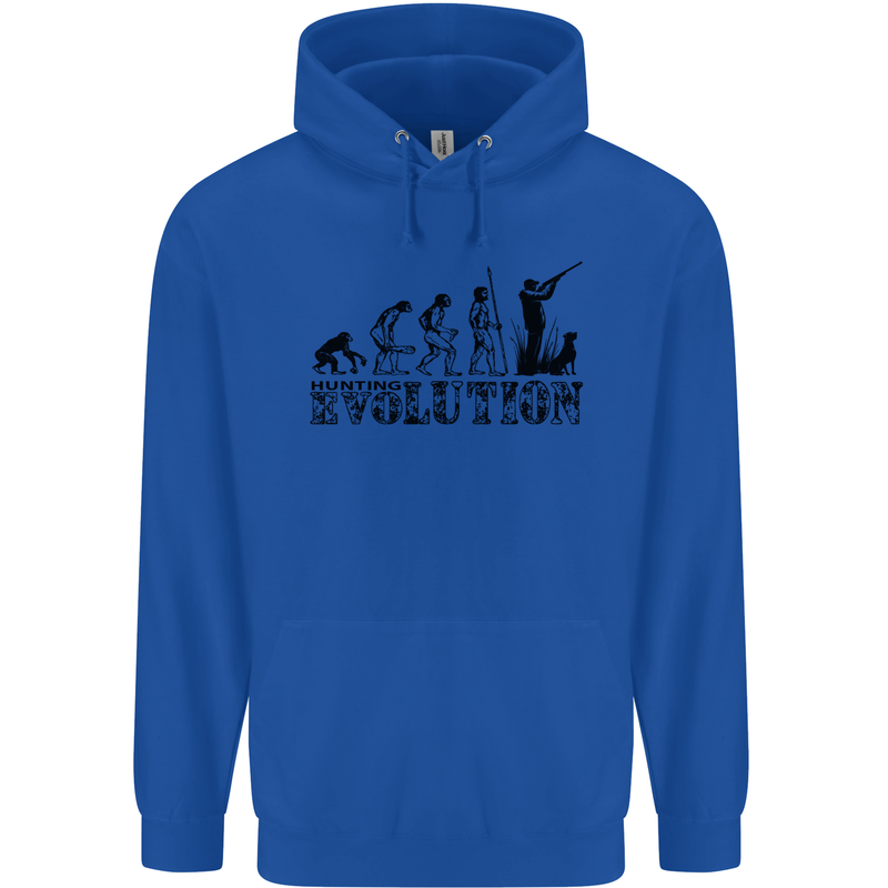 Evolution of a Hunter Funny Hunting Hunt Mens 80% Cotton Hoodie Royal Blue