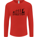 Evolution of a Hunter Funny Hunting Hunt Mens Long Sleeve T-Shirt Red