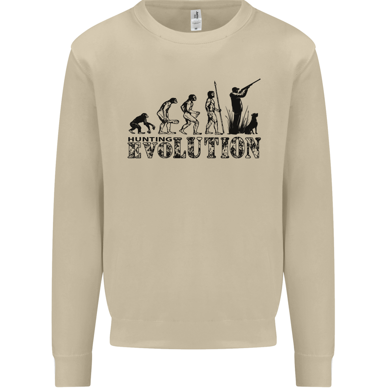 Evolution of a Hunter Funny Hunting Hunt Mens Sweatshirt Jumper Sand
