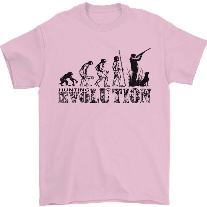 Evolution of a Hunter Funny Hunting Hunt Mens T-Shirt Cotton Gildan Light Pink