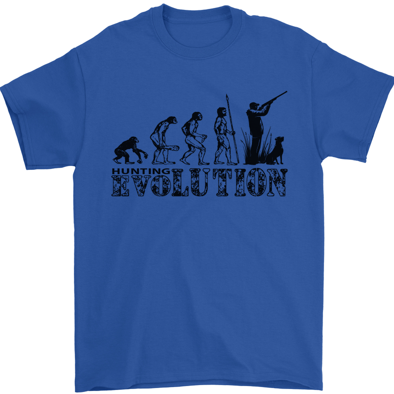 Evolution of a Hunter Funny Hunting Hunt Mens T-Shirt Cotton Gildan Royal Blue