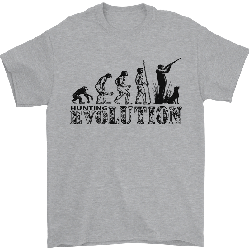 Evolution of a Hunter Funny Hunting Hunt Mens T-Shirt Cotton Gildan Sports Grey