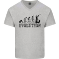 Evolution of a Hunter Funny Hunting Hunt Mens V-Neck Cotton T-Shirt Charcoal